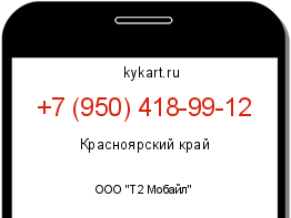 Информация о номере телефона +7 (950) 418-99-12: регион, оператор