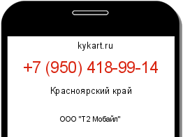 Информация о номере телефона +7 (950) 418-99-14: регион, оператор