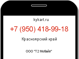 Информация о номере телефона +7 (950) 418-99-18: регион, оператор