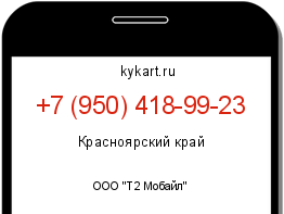 Информация о номере телефона +7 (950) 418-99-23: регион, оператор