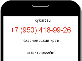 Информация о номере телефона +7 (950) 418-99-26: регион, оператор