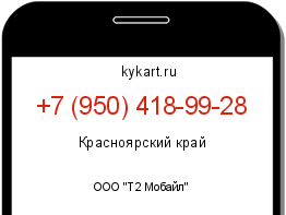 Информация о номере телефона +7 (950) 418-99-28: регион, оператор
