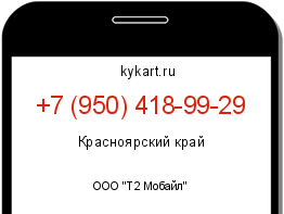 Информация о номере телефона +7 (950) 418-99-29: регион, оператор