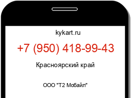 Информация о номере телефона +7 (950) 418-99-43: регион, оператор