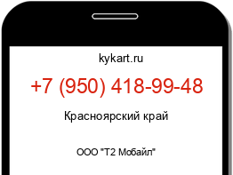 Информация о номере телефона +7 (950) 418-99-48: регион, оператор