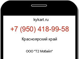 Информация о номере телефона +7 (950) 418-99-58: регион, оператор