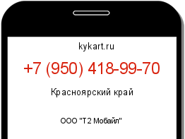 Информация о номере телефона +7 (950) 418-99-70: регион, оператор