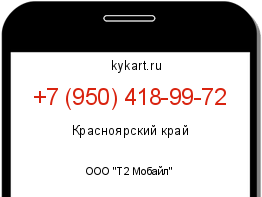 Информация о номере телефона +7 (950) 418-99-72: регион, оператор