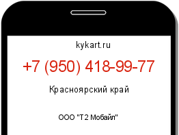 Информация о номере телефона +7 (950) 418-99-77: регион, оператор