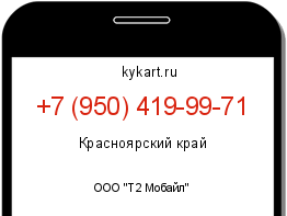Информация о номере телефона +7 (950) 419-99-71: регион, оператор