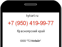 Информация о номере телефона +7 (950) 419-99-77: регион, оператор