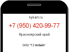Информация о номере телефона +7 (950) 420-99-77: регион, оператор
