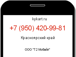 Информация о номере телефона +7 (950) 420-99-81: регион, оператор
