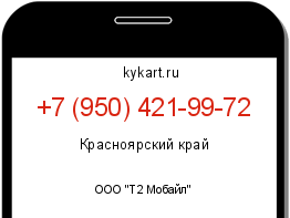 Информация о номере телефона +7 (950) 421-99-72: регион, оператор