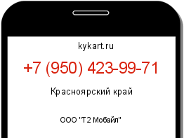 Информация о номере телефона +7 (950) 423-99-71: регион, оператор