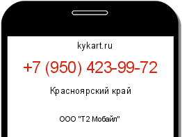 Информация о номере телефона +7 (950) 423-99-72: регион, оператор