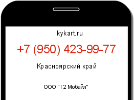 Информация о номере телефона +7 (950) 423-99-77: регион, оператор