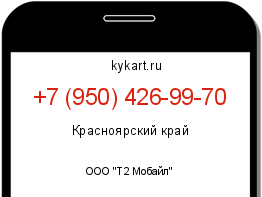 Информация о номере телефона +7 (950) 426-99-70: регион, оператор