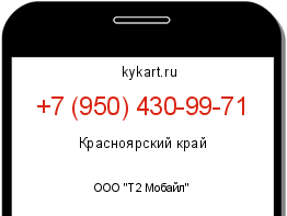 Информация о номере телефона +7 (950) 430-99-71: регион, оператор