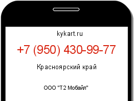 Информация о номере телефона +7 (950) 430-99-77: регион, оператор