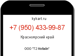 Информация о номере телефона +7 (950) 433-99-87: регион, оператор