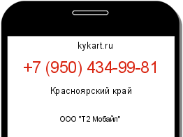 Информация о номере телефона +7 (950) 434-99-81: регион, оператор