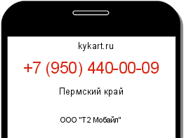 Информация о номере телефона +7 (950) 440-00-09: регион, оператор