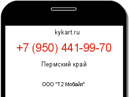 Информация о номере телефона +7 (950) 441-99-70: регион, оператор