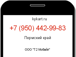 Информация о номере телефона +7 (950) 442-99-83: регион, оператор