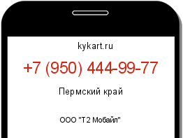 Информация о номере телефона +7 (950) 444-99-77: регион, оператор