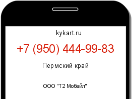 Информация о номере телефона +7 (950) 444-99-83: регион, оператор