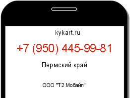Информация о номере телефона +7 (950) 445-99-81: регион, оператор