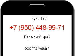 Информация о номере телефона +7 (950) 448-99-71: регион, оператор