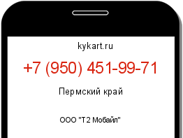 Информация о номере телефона +7 (950) 451-99-71: регион, оператор