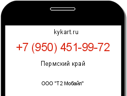Информация о номере телефона +7 (950) 451-99-72: регион, оператор