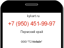 Информация о номере телефона +7 (950) 451-99-97: регион, оператор