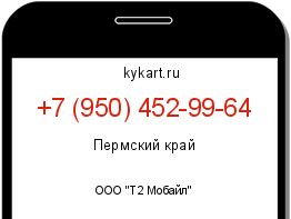 Информация о номере телефона +7 (950) 452-99-64: регион, оператор
