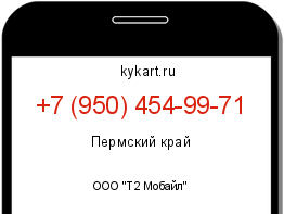 Информация о номере телефона +7 (950) 454-99-71: регион, оператор