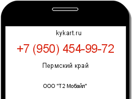 Информация о номере телефона +7 (950) 454-99-72: регион, оператор