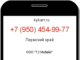 Информация о номере телефона +7 (950) 454-99-77: регион, оператор