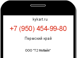 Информация о номере телефона +7 (950) 454-99-80: регион, оператор