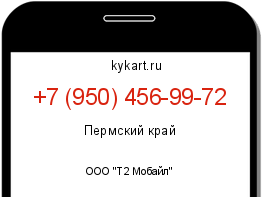 Информация о номере телефона +7 (950) 456-99-72: регион, оператор