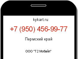 Информация о номере телефона +7 (950) 456-99-77: регион, оператор