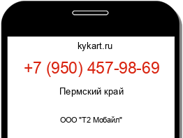 Информация о номере телефона +7 (950) 457-98-69: регион, оператор