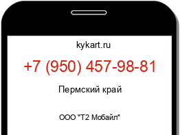 Информация о номере телефона +7 (950) 457-98-81: регион, оператор