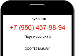 Информация о номере телефона +7 (950) 457-98-94: регион, оператор