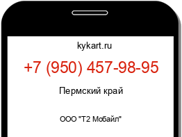 Информация о номере телефона +7 (950) 457-98-95: регион, оператор