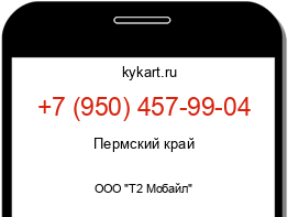Информация о номере телефона +7 (950) 457-99-04: регион, оператор