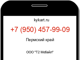 Информация о номере телефона +7 (950) 457-99-09: регион, оператор