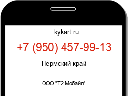 Информация о номере телефона +7 (950) 457-99-13: регион, оператор